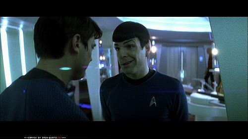 Star Trek. Plot summary and story structure. Acting Captain Spock explains his decision to kick Kirk of the ship to McCoy.