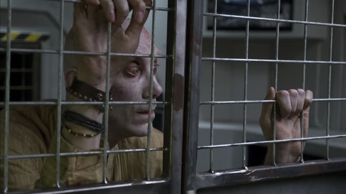 Logan. Plot summary and story structure. Caliban is in a cage, a prisoner of Transigen.