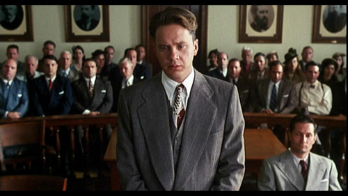 The Shawshank Redemption. Plot summary and story structure. Andy Dufresne receives his sentence in the courtroom.