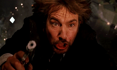 Hans Gruber falls to his death.